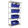 Monster Shop Garage Shelving Units 5 Tier Racking Storage Warehouse Bays Industrial Heavy Duty Boltless Steel Shelves