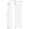 Flat Single Column Radiator - 1800 x 560mm - Anthracite Grey