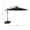 LED Cantilever Parasol 3m With Full Fan Base - Black