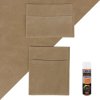 Camper Van Lining 2 Storage Pouches & 5 Cans Adhesive Glue Beige Carpet 4 Way Stretch 2m Wide 11m2 Coverage Car Motorhome Vehicle Interior Campervan Conversion 2 Size Tool Document Pocket Organiser