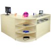 MonsterShop Zennith Shop Counter Cabinets & Retail Display Glass Showcase Set, Maple, Melamine MDF