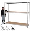 Heavy Duty Garage Shelving Extra Wide Boltless Racking 1200KG Capacity Galvanised Steel Metal 3 Tier Shelves Storage Unit Warehouse Home Shed Industrial 1 Bay | 2000 x 1860 x 600mm