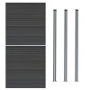 Composite Fence Panel x 2 & LED Posts x 3 - Grey