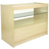 MonsterShop Solar Shop Counters Set & Glass Retail Showcase Cabinet Display, Maple, Melamine MDF