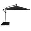 LED Cantilever Parasol 3m With Square Base - Black