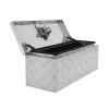 Aluminium Tool Box 35L Lockable Chest 2 Keys Trailer Truck Van Locker Boxes Storage Heavy Duty Checker Plate Rubber Base Liner & Seal Gas Struts Carry Case Small 26