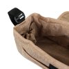 Pet Stroller Caddy Organiser Woven Beige Pushchair Pram Travel Accessory Bag Detachable Hook & Loop Straps Elastic Cup Pouch Front Pocket Large Capacity Multifunctional Linen Fabric