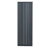 Oval Column Radiator 1800mm x 600mm Modern Designer Double Panel Central Heating Heater Matt Anthracite Grey Carbon Steel Vertical Kitchen Living Room FREE Cleaning Brush Fixing Kit & Brackets