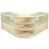 MonsterShop Orion Retail Display Shop Counters Set & Glass Showcase Cabinet Units, Maple