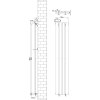 Flat Single Column Radiator & Valves - 1600mm x 280mm - Anthracite Grey