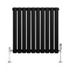 Oval Single Column Radiator & Valves - 600mm x 600mm - Black