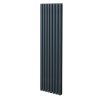 Oval Column Radiator 1800mm x 480mm Modern Designer Double Panel Central Heating Heater Matt Anthracite Grey Carbon Steel Vertical Kitchen Living Room FREE Cleaning Brush Fixing Kit & Brackets