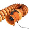 Dust Extractor Ventilation Fan 250mm Portable 6m Duct Hose Workshop Fume Air Blower Industrial PVC Ducting Ventilator