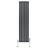 Flat Single Column Radiator & Valves - 1800mm x 420mm - Anthracite Grey