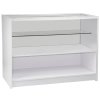 Retail 1/2 Glass Shelf Product Display Shop Counter Showcase Cabinet Unit White - C1200