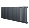 Oval Single Column Radiator - 600 x 1620mm - Anthracite Grey