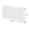 Traditional 3 Column Radiator - 600 x 1012mm - White