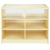 MonsterShop B1200 Shop Counter Retail Glass Showcase Display Cabinet, Maple, 120cm x 90cm x 60cm
