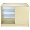 MonsterShop Solar Shop Counters Set & Glass Retail Showcase Cabinet Display, Maple, Melamine MDF