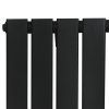 Flat Single Column Radiator & Valves - 1600mm x 420mm - Black