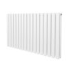 Oval Column Radiator 600mm x 1020mm Modern Designer Double Panel Central Heating Heater Gloss White Carbon Steel Horizontal Kitchen Living Room Bathroom FREE Cleaning Brush Fixing Kit & Brackets
