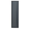 Oval Column Radiator 1800mm x 480mm Modern Designer Double Panel Central Heating Heater Matt Anthracite Grey Carbon Steel Vertical Kitchen Living Room FREE Cleaning Brush Fixing Kit & Brackets