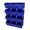 12 Plastic Storage Bins Stacking Boxes Parts Storage Set Warehouse Garage / 26cm x 28cm x 42.5cm