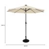 Round Picnic Table + Cream Parasol Bundle