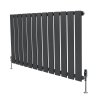 Flat Single Column Radiator & Valves - 600mm x 910mm - Anthracite Grey