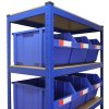 T-Rax 90cm Racking & Storage Bins Stacking Boxes Blue Storage Set Warehouse Garage Boltless Bay Shelving Unit