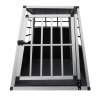 Pet Car Transport Crate Cage Large Aluminium Travel Box Trapezoidal Dog Cat Puppy Carrier Estate Vehicle 1 Door 69 x 65 x 90cm | FREE Plastic Washable Mat