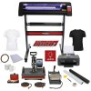 5 in 1 Heat Press With LED Lit Vinyl Cutter, Printer And Accessories Complete Business Start Up Sublimation Bundle Kit
