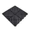 Vented Modular Interlocking Flooring Tiles & Edges 120 x Black Single Garage Heavy Duty Floor Mat Showroom Workshop Outdoor Polypropylene Anti Slip Weather Resistant Drainage Channels 3.2m x 6m 19.2m2