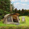 2 Man Fishing Bivvy Tent Carp Fishing Green Dome Overnight Shelter Angler Camping Waterproof Tackle Brolly System Pram Hood PVC Window Groundsheet FREE Shoe Mat Carry Bag Pegs & Mallet Included