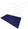 Vented Modular Interlocking Flooring Tiles 60 Black & 60 Blue With Edges & Hexagon LED Lighting 14 White Lights & Border 6500K 3 Mount Options & Suspended Ceiling Kit Single Garage Floor Mat 3.2m x 6m