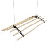 Clothes Airer Ceiling Pulley Maid Traditional Mounted Clothing Dryer 6 Lath Laundry Drying Rack Rail 1.2m Black