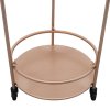 Bar Cart Trolley Drinks Serving Table On Wheels Rose Gold Round Storage, Art Deco, 30's Style, Cocktail Tea Party, Furniture, Side-table, Modern, Vintage, 2 Shelves
