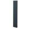 Oval Column Radiator 1600mm x 240mm Modern Designer Double Panel Central Heating Heater Matt Anthracite Grey Carbon Steel Vertical Kitchen Living Room FREE Cleaning Brush Fixing Kit & Brackets
