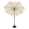 Round Picnic Table + Cream Parasol Bundle