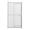 Dog Run Panels With Door Galvanised Steel Kennel Heavy Duty Walk In Animal Enclosure Pen Fence Playpen Outdoor Support Bar 5cm Bar Spacing 1.84m x 1m Modular FREE Ground Fixing Brackets & Fixing Kit