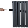 Oval Column Radiator 600mm x 1440mm Modern Designer Double Panel Central Heating Heater Matt Anthracite Grey Carbon Steel Horizontal Kitchen Living Room FREE Cleaning Brush Fixing Kit & Brackets