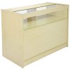 MonsterShop A1200 Shop Counter Retail Showcase Display Cabinet, Maple, 120cm x 90cm x 60cm