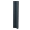 Oval Column Radiator 1800mm x 360mm Modern Designer Double Panel Central Heating Heater Matt Anthracite Grey Carbon Steel Vertical Kitchen Living Room FREE Cleaning Brush Fixing Kit & Brackets