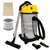 MAXBLAST Industrial Wet & Dry Vacuum Cleaner & Attachments, Powerful 1400W, 30 Litre, Stainess Steel
