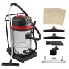 Industrial Vacuum Cleaner 80L Wet & Dry 5 Attachments Commercial Cleaning 3000W Triple Motor Stainless Steel Cloth Filter 1.5m Hose 9m Cable Bagless or Bagged 3 x FREE Hoover Bags