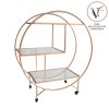 Bar Cart Drinks Trolley Halo Serving Table On Caster Wheels Rose Gold Storage Shelving, 3 Shelves, Art Deco, 30's Styles, Furniture, Vintage, Side-table, Tea Party, Modern