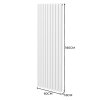 Oval Column Radiator 1800mm x 600mm Modern Designer Double Panel Central Heating Heater Gloss White Carbon Steel Vertical Kitchen Living Room Bathroom FREE Cleaning Brush Fixing Kit & Brackets