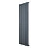 Oval Single Column Radiator - 1600 x 480mm - Anthracite Grey