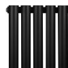 Oval Single Column Radiator & Valves - 600mm x 780mm - Black