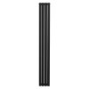 Oval Column Radiator 1800mm x 240mm Modern Designer Double Panel Central Heating Heater Matt Black Carbon Steel Vertical Kitchen Living Room Bathroom FREE Cleaning Brush Fixing Kit & Brackets